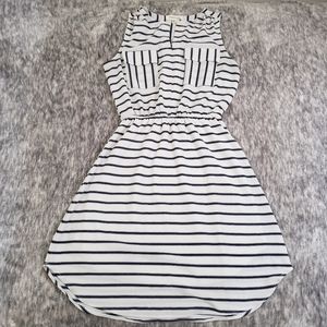 Monteau navy blue stripe dress